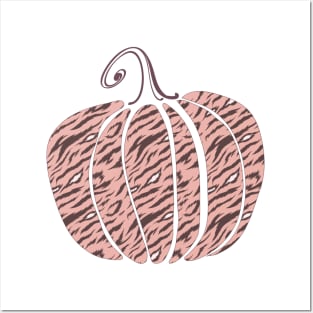 Tiger Print Pumpkin Design Posters and Art